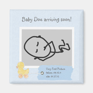 Blue Baby Ultrasound Photo Anpassningsbar Anka Mag Magnet