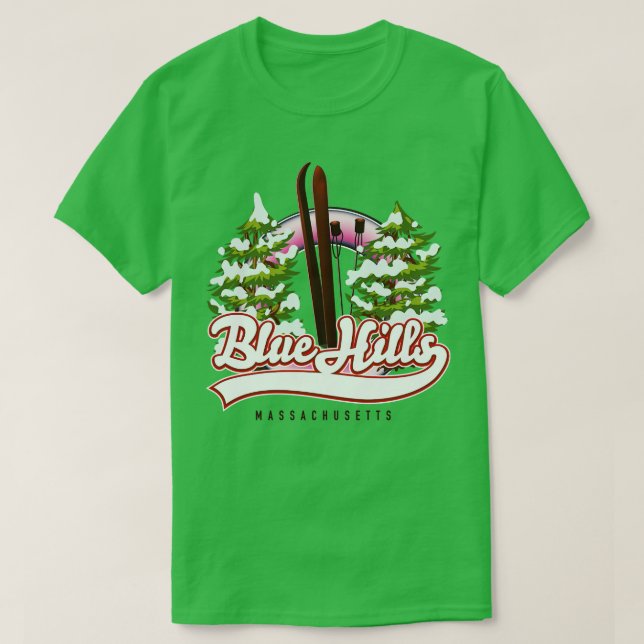 Blue Backe Massachusetts Ski T Shirt (Design framsida)