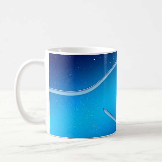Blue Background Abstract Design Banner Kaffemugg (Vänster)
