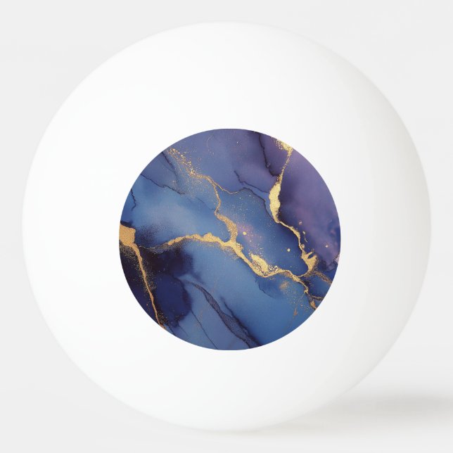 Blue background with gold streaks and dots pingisboll (Framsidan)