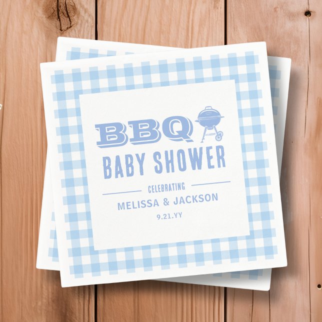 Blue Backyard BBQ Baby Shower Pappersservett (Skapare uppladdad)