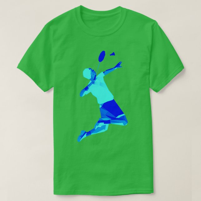 Blue Badminton Player Wonderful Badminton T Shirt (Design framsida)
