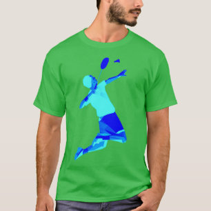 Blue Badminton Player Wonderful Badminton T Shirt