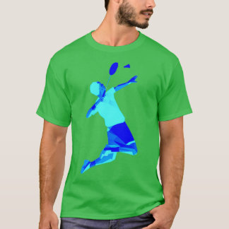 Blue Badminton Player Wonderful Badminton T T Shirt