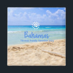 Blue Bahama Magnet<br><div class="desc">Cute personalizable Bahamas Resa souvenir. Anpassning: Ändra rubrik och år för att göra den unik.</div>