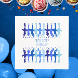 Blue Ballerina Anpassningsbar Birthday Pappersservett