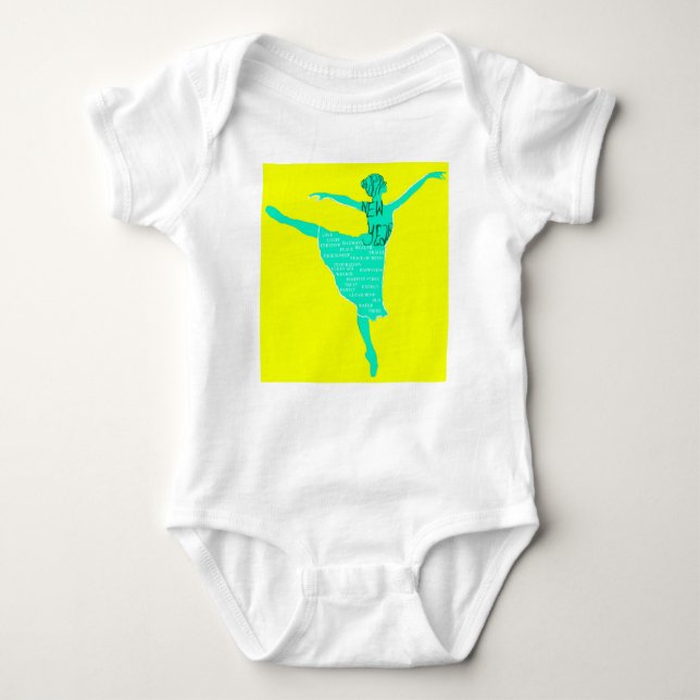 Blue Ballerina New Year Baby Jersey Bodykostym Tee (Framsida)