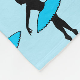 Blue Ballerina Silhouettes Dance Teacher Ballet Fleecefilt