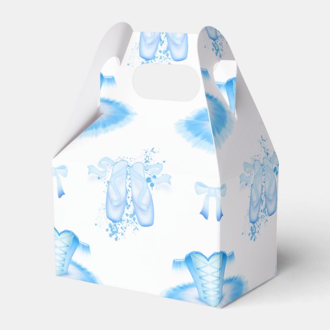 Blue Ballet Birthday Tutu & Pointe Shoes Presentaskar (Framsidan Sidan)