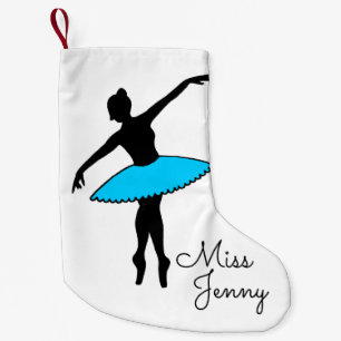 Blue Ballet Dance Teacher Gift Ballerina Tutu Liten Julstrumpa