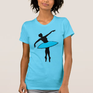 Blue Ballet Tutu Ballerina Dance Teacher en Pointe Tee