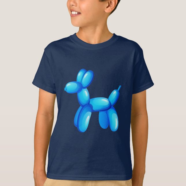 Blue Balloon Animal Hund T Shirt (Framsida)