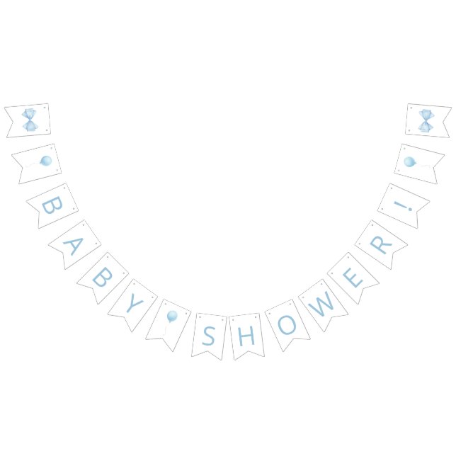 Blue Balloon Baby Shower Vimplar (Alla)