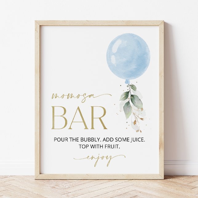 Blue Balloon, Eucalyptus, Greenery, Momosa Pub Poster (Skapare uppladdad)