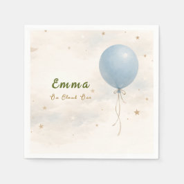 Blue Balloon First Birthday Paper Napkins Pappersservett