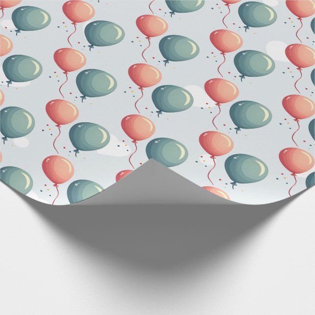 Blue Balloon Hedgehogs Celebration Presentpapper (Hörn)