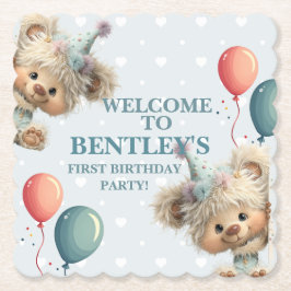 Blue Balloon Hedgehogs Celebration Underlägg Papper
