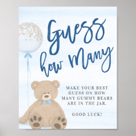 Blue Balloon Nalle Gissa hur många tecken Poster