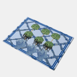 Blue Bamboo Chinoiserie Ginger Burk Doormat Matta