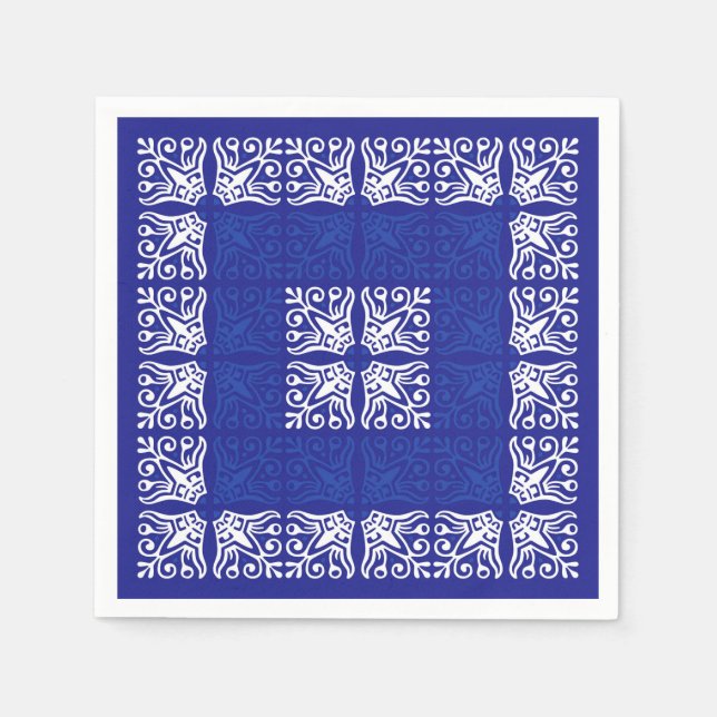 Blue Bandana Design Pappersservett (Framsidan)