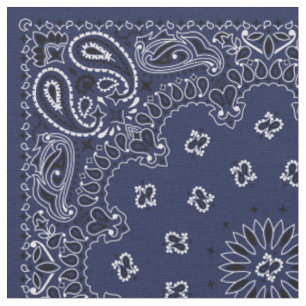 Blue Bandana Fabric Tyg