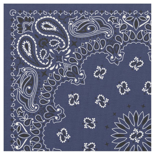 Blue Bandana Fabric Tyg (Närbild)