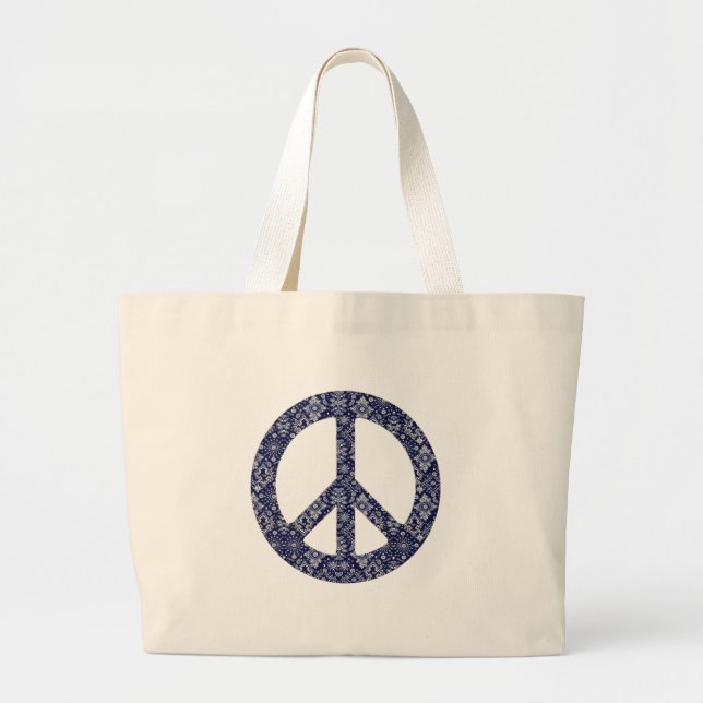 Blue Bandana Fredstecken Bag Jumbo Tygkasse (Framsidan)