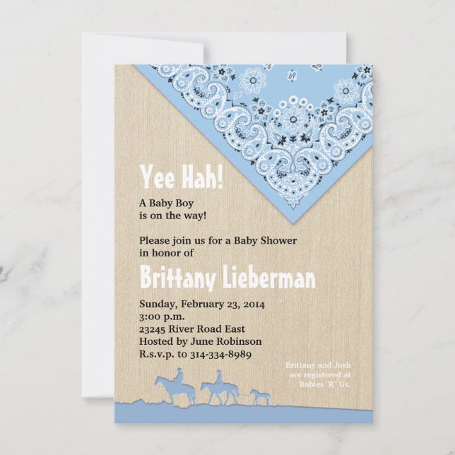 Blue Bandana Invitation Inbjudningar (Framsida)
