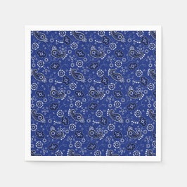 Blue Bandana Pattern Cowboy Outdoors Adventure Pappersservett