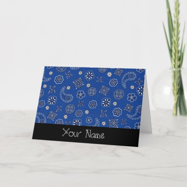 Blue Bandana Personlig Greeting Card Kort (Framsida)