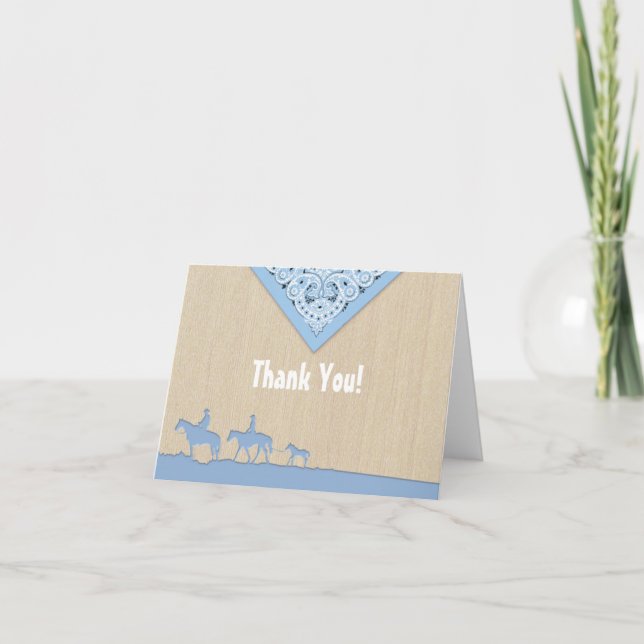 Blue Bandana Thank You Note Tack Kort (Framsida)