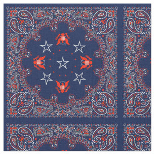 Blue Bandana Tyg