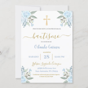 Blue Baptism Spansk inbjudan