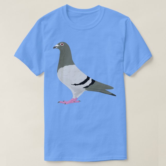 Blue Bar Homing Pigeon T Shirt (Design framsida)