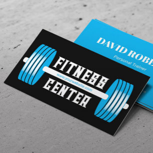 Blue Barbells Personal Trainer Black Fitness Visitkort