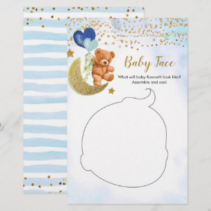Blue Barly Baby Shower Baby Ansikte