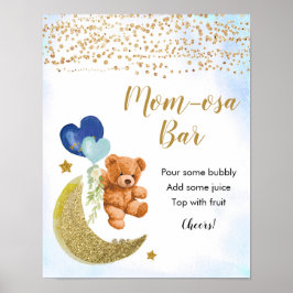 Blue Barly Baby Shower Momosa Pub Poster