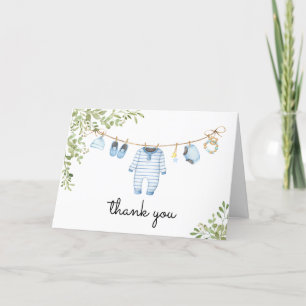 Blue Barnkläders Baby Shower Tack Kort