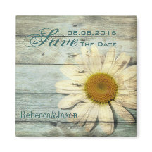 Blue Barnwood land daisy bröllop spara datum