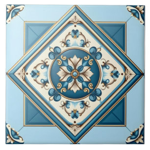 Blue Baroque Mediterranean Kakelplatta