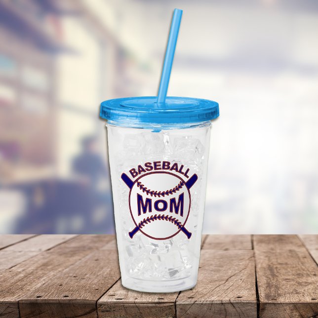 Blue Baseball Mamma Personlig Take Away Mugg (Skapare uppladdad)