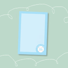 Blue Baseball Personalized Kids Notes  Post-it Block