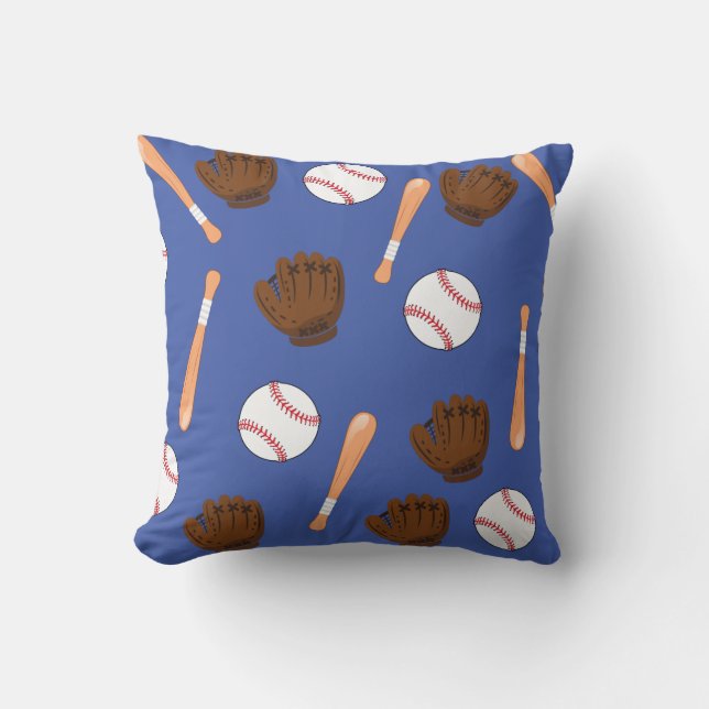 Blue Baseball Sports Theme Dekorativ kudde (Framsida)