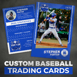 Blue Baseball Train Card Pro Baseball Player