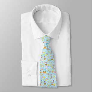 Blue Basket Neck Tie Slips