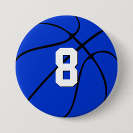 Blue Basketball Anpassningsbar Player Jersey Numbe Knapp