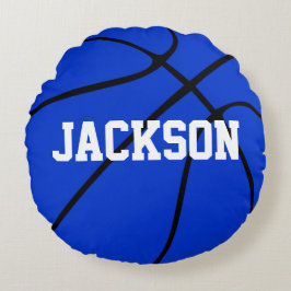 Blue Basketball Anpassningsbar Round Dekorativ kud Rund Kudde
