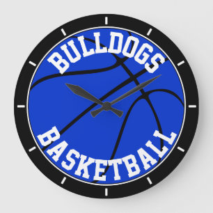 Blue Basketball Anpassningsbar Team Namn eller Tex Stor Klocka