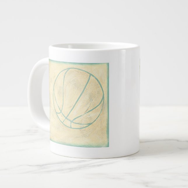 Blue Basketball by Chariklia Zarris Jumbo Mugg (Framsida vänster)