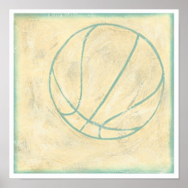 Blue Basketball by Chariklia Zarris Poster (Framsidan)